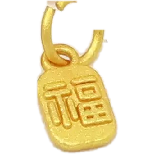Gold Fu Tag Charm